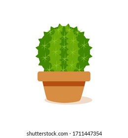 Isolated cactus icon in a potplant - Vector