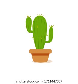 Isolated cactus icon in a potplant - Vector
