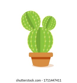 Icono de cactus aislado en una planta - Vector