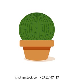 Isolated cactus icon in a potplant - Vector