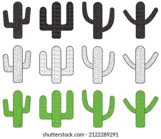 Isolated Cactus icons. Cactus vector icons. Cactus silhouettes illustrated on white