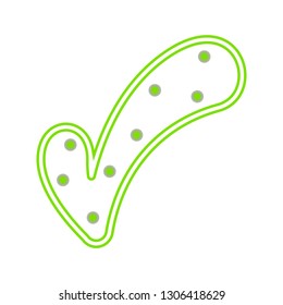 Isolated cactus image. Neon bright sign. Vector illustration design