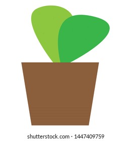 Isolated cactus on a flower pot over a white background - Vector