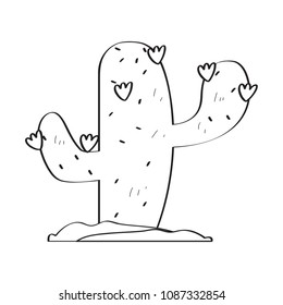 Isolated cactus sketch