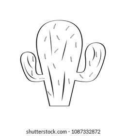 Isolated cactus sketch