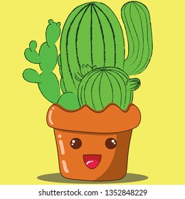 isolated cactus- vector illustration, eps