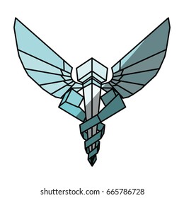 isolated caduceus emblem