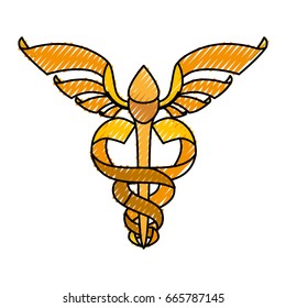 isolated caduceus emblem