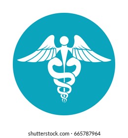 isolated caduceus emblem