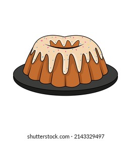 Isolated cake Gourmet dessert Sweet food Vector illustration