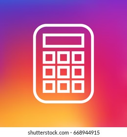 Isolated Calculate Outline Symbol On Clean Background. Vector Calculator Element In Trendy Style.