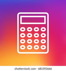 Isolated Calculate Outline Symbol On Clean Background. Vector Calculator Element In Trendy Style.