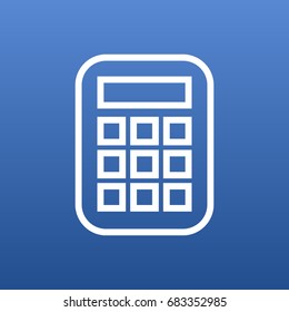 Isolated Calculate Outline Symbol On Clean Background. Vector Calculator Element In Trendy Style.