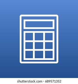 Isolated Calculate Outline Symbol On Clean Background. Vector Calculator Element In Trendy Style.