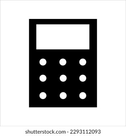 Isolated calculator icon. Editable stroke and color. EPS vector file