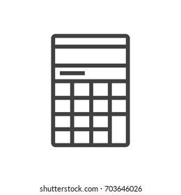 Isolated Calculator Outline Symbol On Clean Background. Vector Counter Element In Trendy Style.