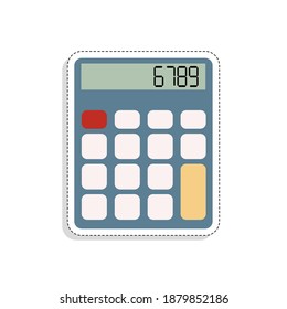 Isolated calculator tool back to school sticker- Vector