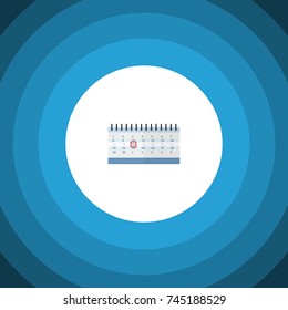 Isolated Calendar Flat Icon. Date Block Vector Element Can Be Used For Calendar, Date, Almanac Design Concept.