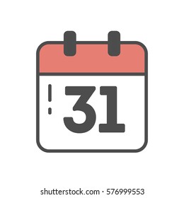 Isolated calendar icon on white background. Symbol of reminder, agenda and plan.