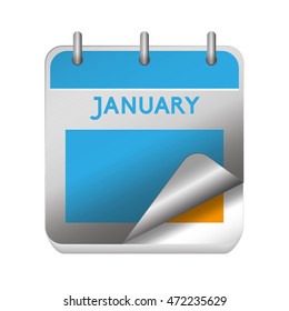 Isolated calendar with january, Vector illustration