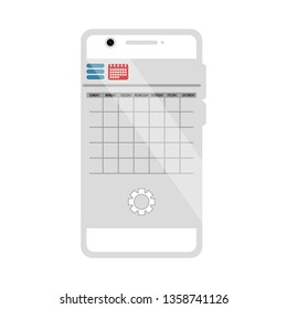 Isolated calendar mobile app. Vector illustration design