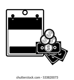 Isolated calendar and money design