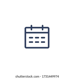 Isolated Calendar Vector Flat Icon, Pictogram