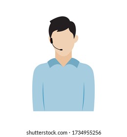 Isolated call center agent icon. Professions or occupations icons - Vector