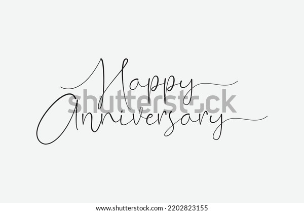 Isolated Calligraphy Happy Anniversary Script Font Stock Vector ...