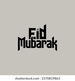 isolated calligraphy of happy eid mubarak with vector template