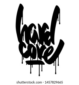 Isolated calligraphy of Hard core. Vector illustration.