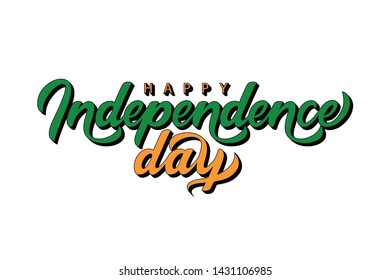 Isolated calligraphy of india independence day vector illustration