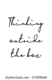 Isolated calligraphy on white background. Quote about photo and photography. Thinking outside the box.