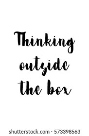 Isolated calligraphy on white background. Quote about photo and photography. Thinking outside the box.