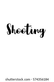 Isolated calligraphy on white background. Quote about photo and photography. Shooting.