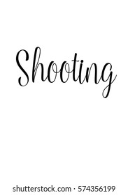 Isolated calligraphy on white background. Quote about photo and photography. Shooting.