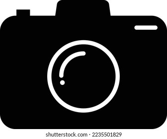 isolated camara vector icon, black