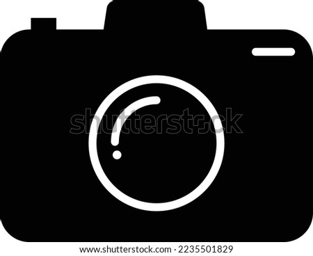 isolated camara vector icon, black