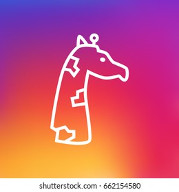 Isolated Camelopard Outline Symbol On Clean Background. Vector Giraffe Element In Trendy Style.