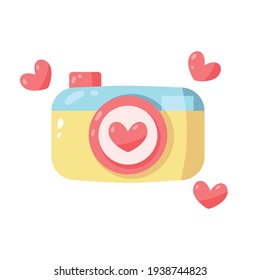 Isolated camera with hearts icon - Vector illustration