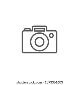 Isolated camera icon line symbol on clean background. Vector photo apparatus element in trendy style.