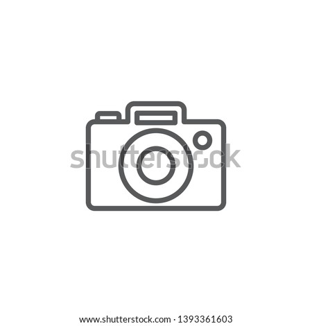 Isolated camera icon line symbol on clean background. Vector photo apparatus element in trendy style.