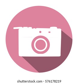 Isolated camera icon on a colored tag, Vector illustration