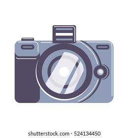 Isolated camera on white background. Device for making photos.