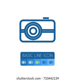 Isolated Camera Outline. Photo Vector Element Can Be Used For Camera, Video, Photo Design Concept.