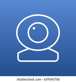 Isolated Camera Outline Symbol On Clean Background. Vector Web Cam Element In Trendy Style.