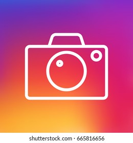 Isolated Camera Outline Symbol On Clean Background. Vector Photo  Element In Trendy Style.