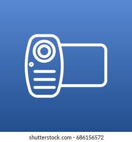 Isolated Camera Outline Symbol On Clean Background. Vector Video Element In Trendy Style.