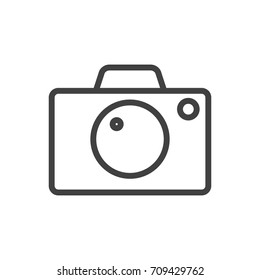 Isolated Camera Outline Symbol On Clean Background. Vector Photo  Element In Trendy Style.