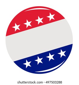Isolated campaign button with the american colors, Vector illustration